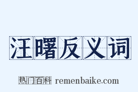 汪曙反义词是什么意思的图片